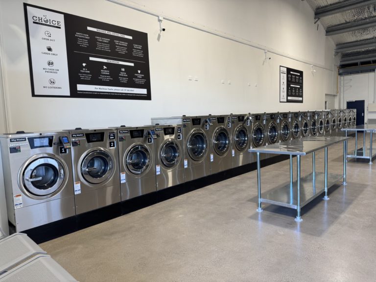 Self-service washing machines at Choice Laundromats Chartwell in Hamilton